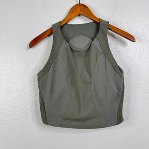 Lululemon Mesh‎ Panelled Training Shelf Tank Top Army Green Size 10